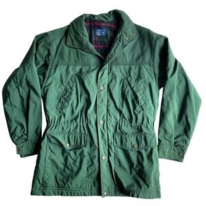 Pendleton Lobo Men's Green Plaid Flannel Lined Field Jacket Size Large Made USA